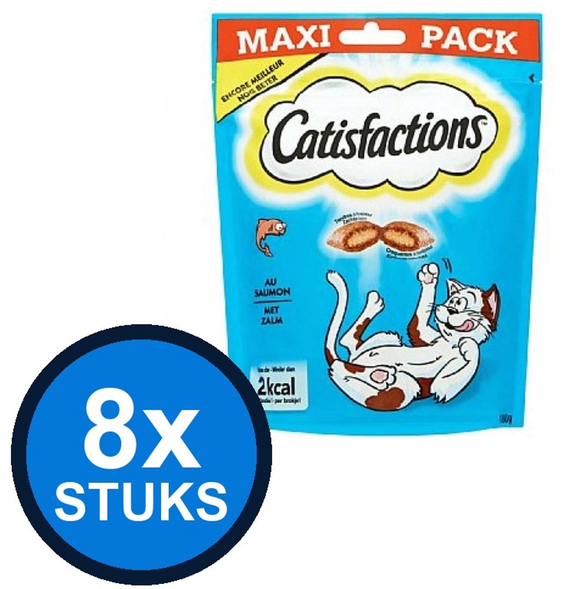 8x Catisfactions - zalm 180gr - Kattenvoer Snacks - 180 g