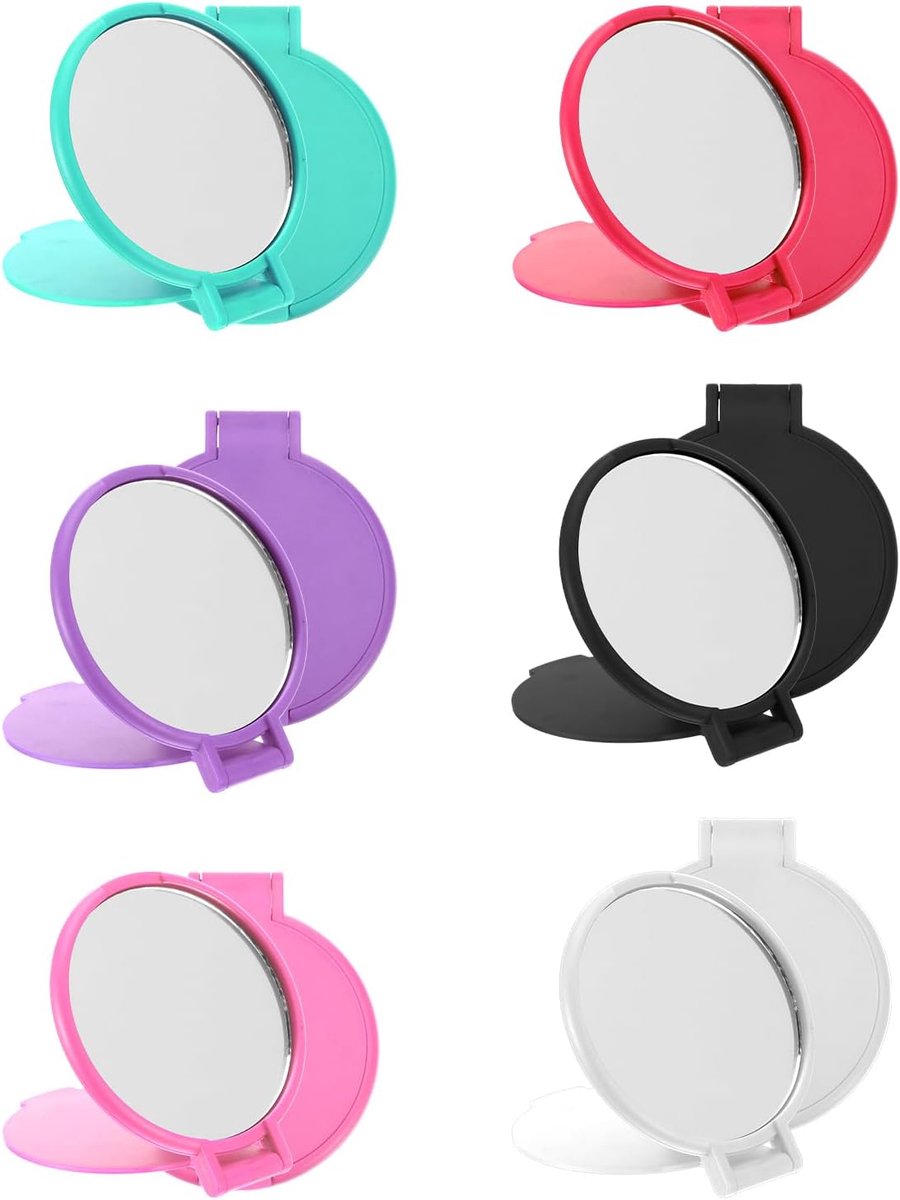 Thijox - 12 Stuks Mini Spiegels - Draagbare Zakspiegel - Vouwspiegel - Compacte Ronde Make-upspiegel - Opvouwbare Spiegel voor Vrouwen en Meisjes - Re