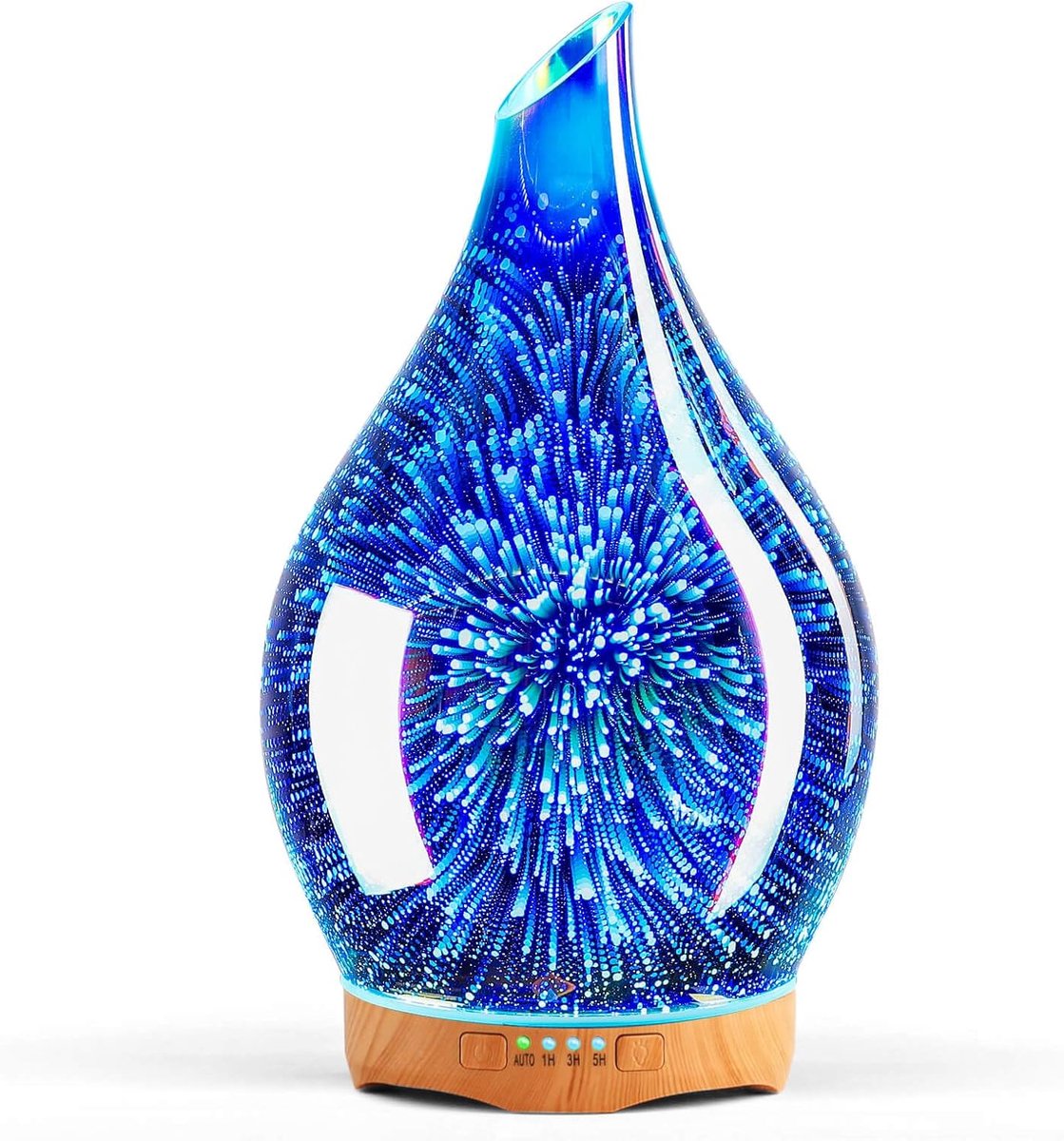 SnelShoppen - Porselein Aroma Diffuser & Humidifier 280ml - Ultrasonic Silent 3D Luchtbevochtiger met 7 Kleuren LED's - BPA Vrij voor Thuis, Yoga, SPA