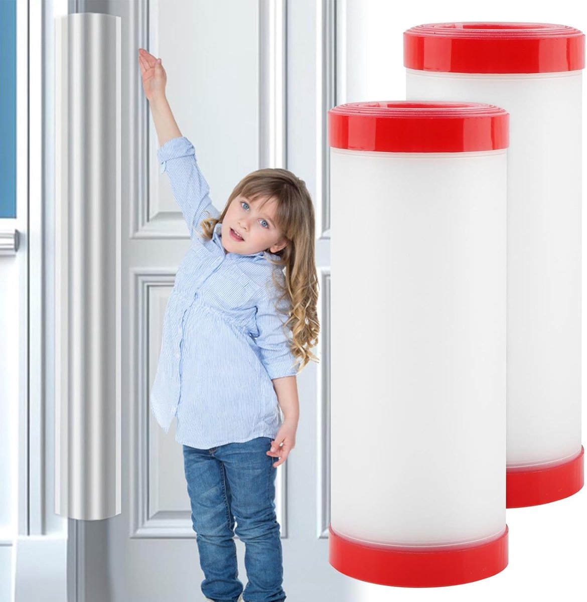 SnelShoppen - 2 Stuks Deur Finger Clamp Bescherming voor Kinderen, Transparante Deurbeveiliging, Veiligheid, 120x17cm, Duurzaam PP Materiaal, Ideaal v