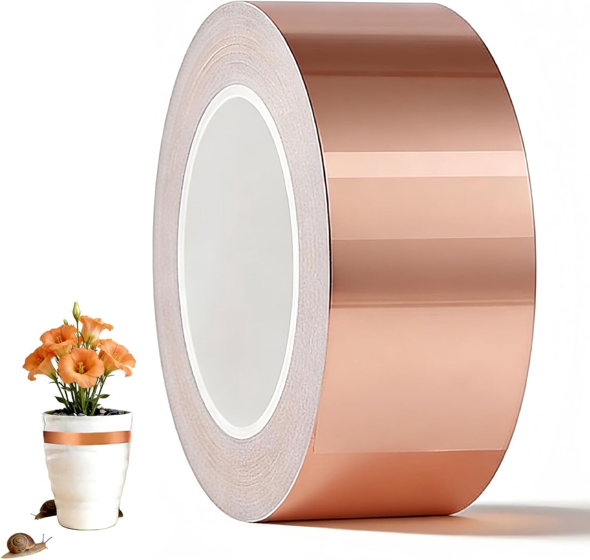 SnelShoppen - Koperband tegen Slakken 50 mm x 20 m - Effectieve Slakkenbescherming voor Verhoogde Bedden, Tuinbedden en Kassen - Robuuste Koperfolie A
