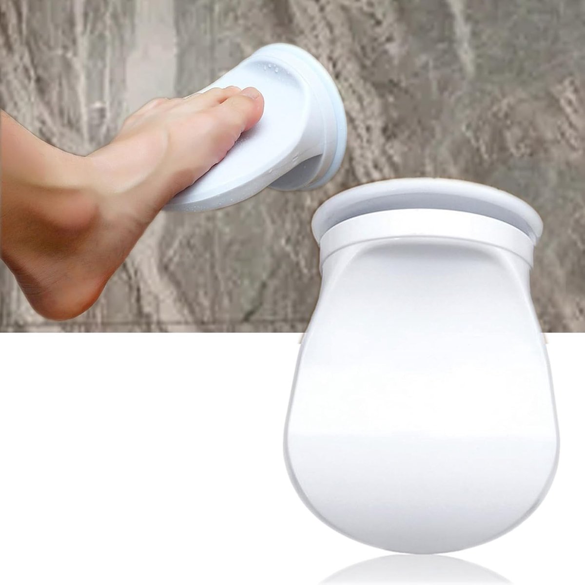 SnelShoppen - Ergonomische Zuignap Voetensteun voor Douche, Badkamer, Scheren, Toilet, Thuis, Hotel, Wit, Kunststof, Verstelbaar, Duurzaam