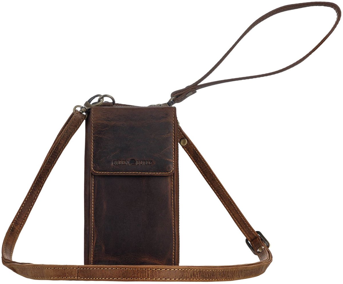 GREENBURRY portemonnee telefoontasje Vintage Phone Case RFID Brown bruine