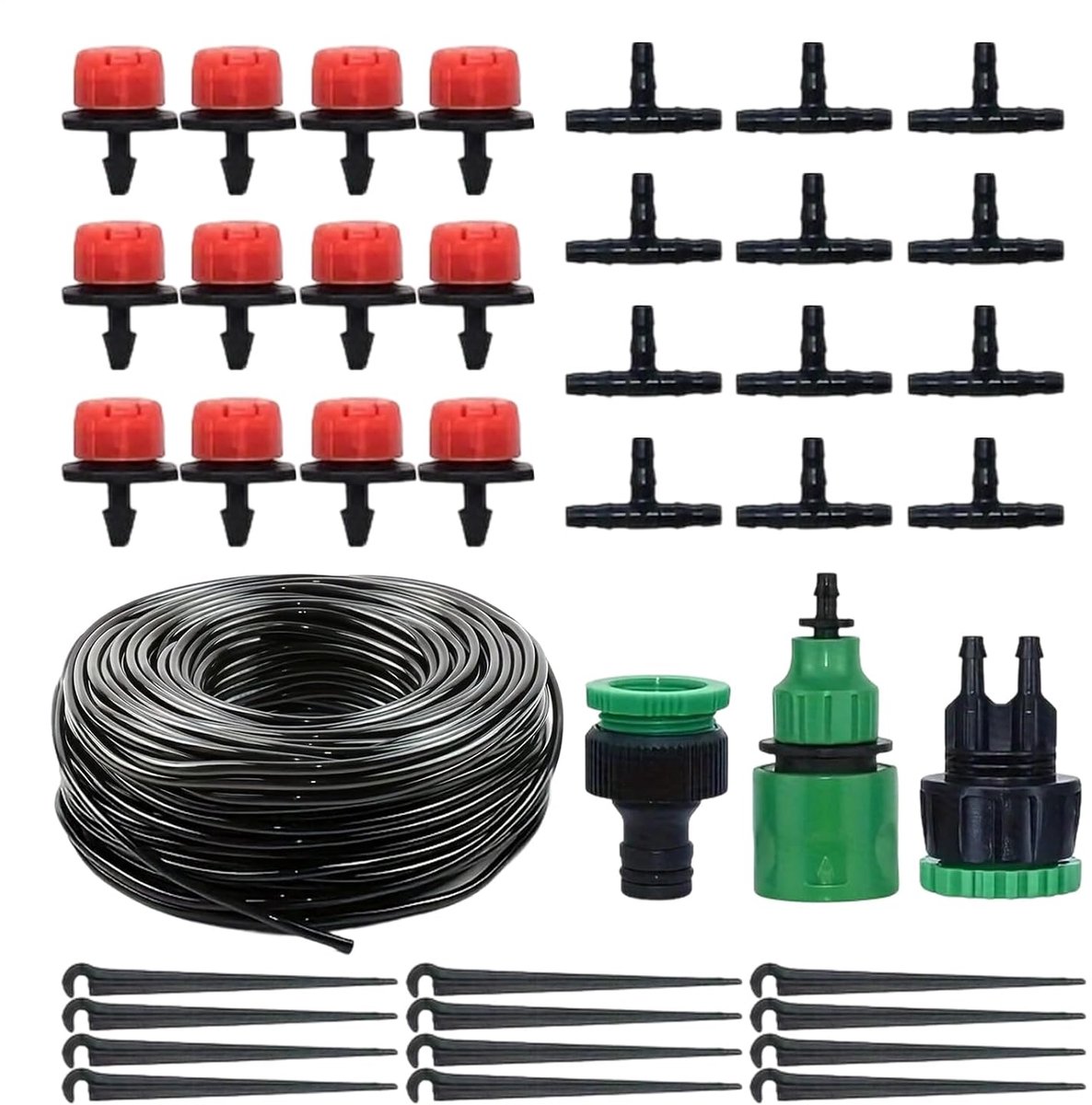SnelShoppen - Drip Irrigation System | 10m Tuinslang met Snelsluiting voor Wateren, Drip Irrigation Kit voor Binnen en Buiten, Potplanten, Tuin, Gazon