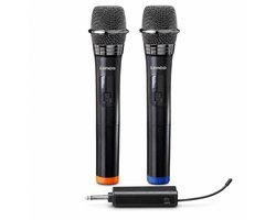 Lenco Microfoon Draadloos - Microfoon - MCW-020BK - Set van 2 Draadloze Microfoons met 6,3 mm ontvanger - Plug & Play - Zwart