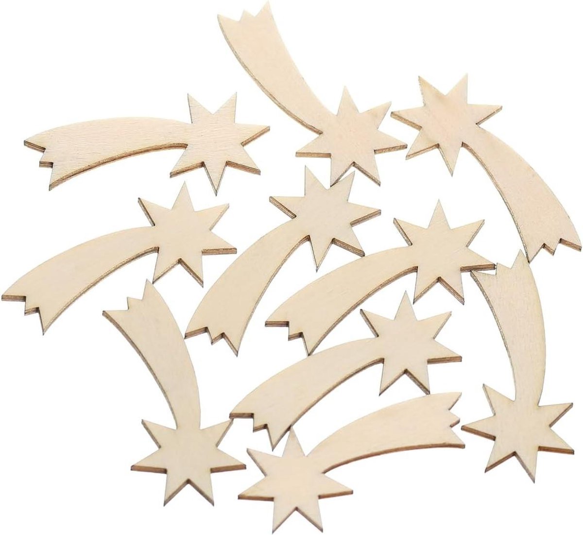 Houten Sterren - Strooidecoratie Knutselen - Feestelijke Decoratie - Natuurlijke Vorm - 1-60 cm - Natuurlijk Hout