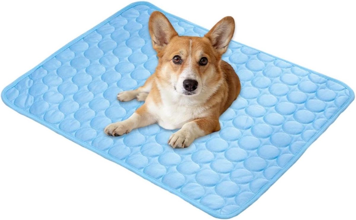 Honden Koelmat - Zomer Kussen - Hitte Verminderen - Ademend Materiaal - 70x55cm - Blauw