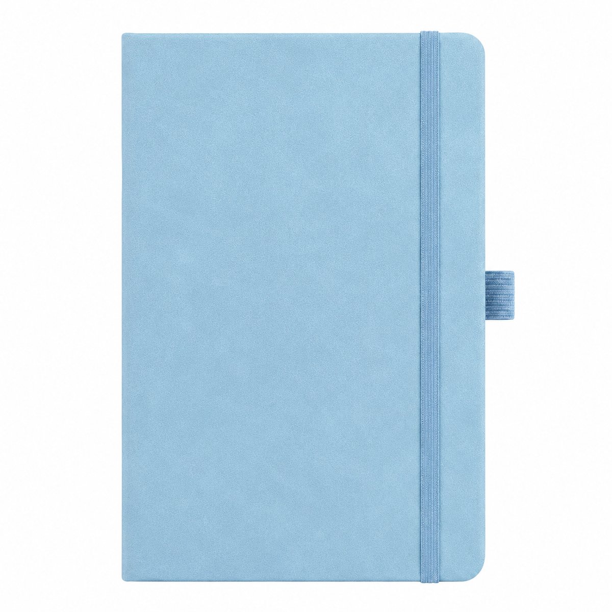 VHV - A5 Notitieboek - 200 Pagina's, 80 g/m² Papier - Soft-Touch Harde Kaft met Elastiek, Penlus en Bladwijzer - Blauw