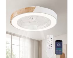 Nivard Plafondventilator - Met Verlichting - Plafond Ventilator - Met Lamp - Plafonniere Met Ventilator - Met Licht - Wit