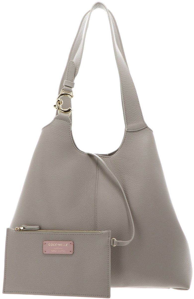 COCCINELLE Leren schoudertas C-Easy Shopper Eucalipto groengrijs