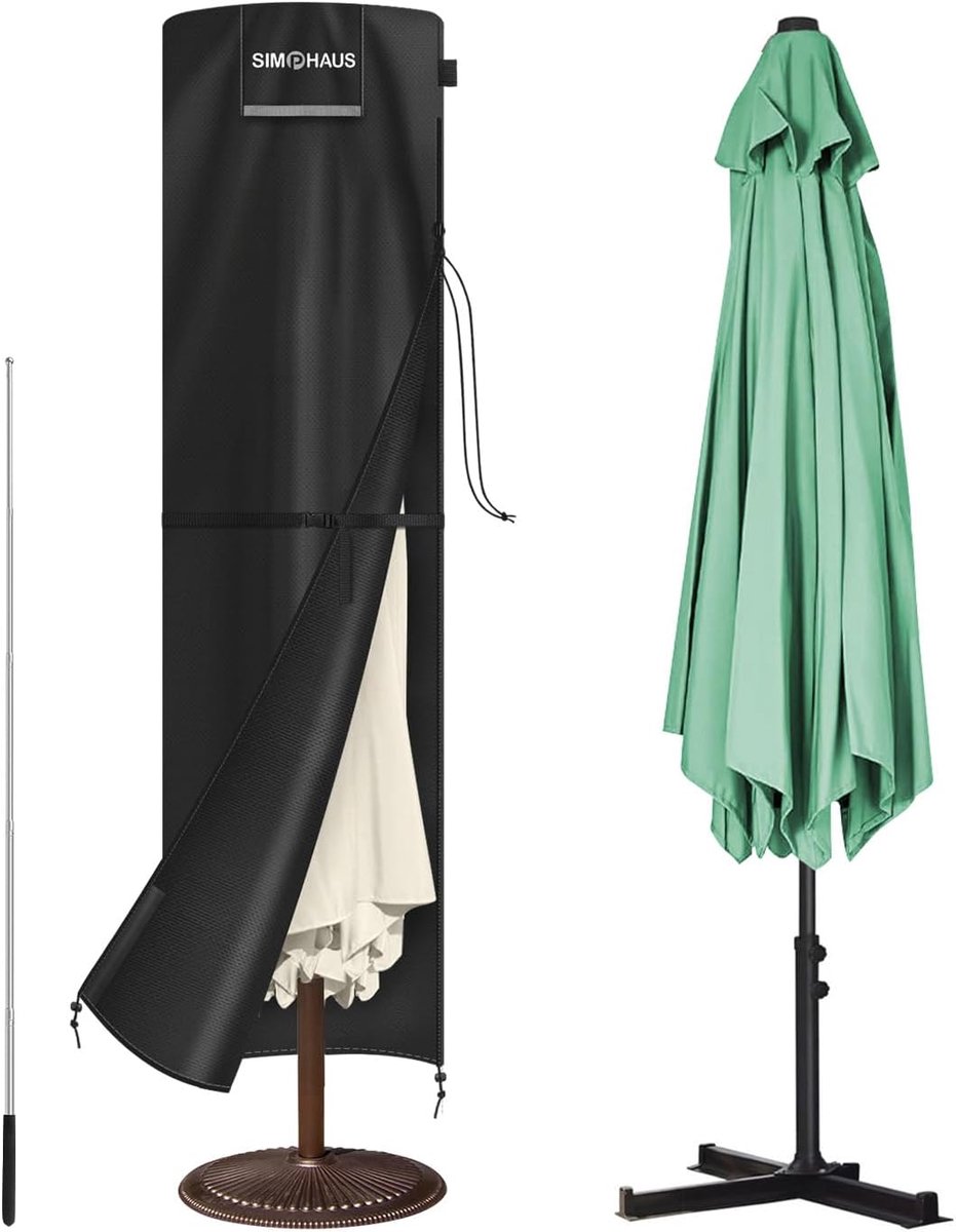 SnelShoppen - Parasol Beschermhoes 240 x 60/60 cm - Waterdichte Tuinstoel Parasol Cover - 420D Oxford Stof - Inclusief Rits en Telescopische Stok - Tu