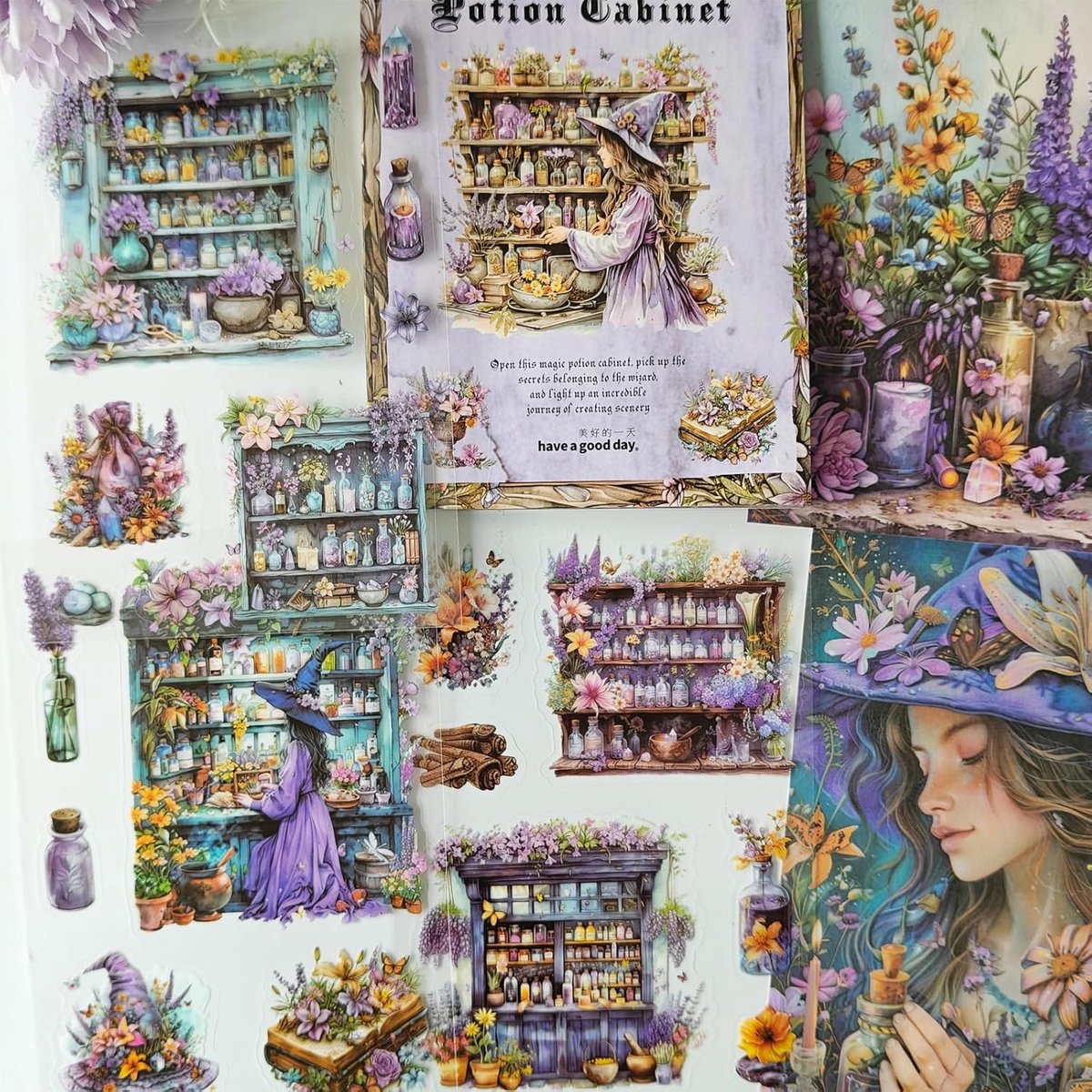 SnelShoppen - Magic Scrapbook Sticker Set 20 Vellen, Bloemen, Journaling Accessoires voor Bullet Journal, Junk Journal, Notitieboek, Telefoonhoesje, F
