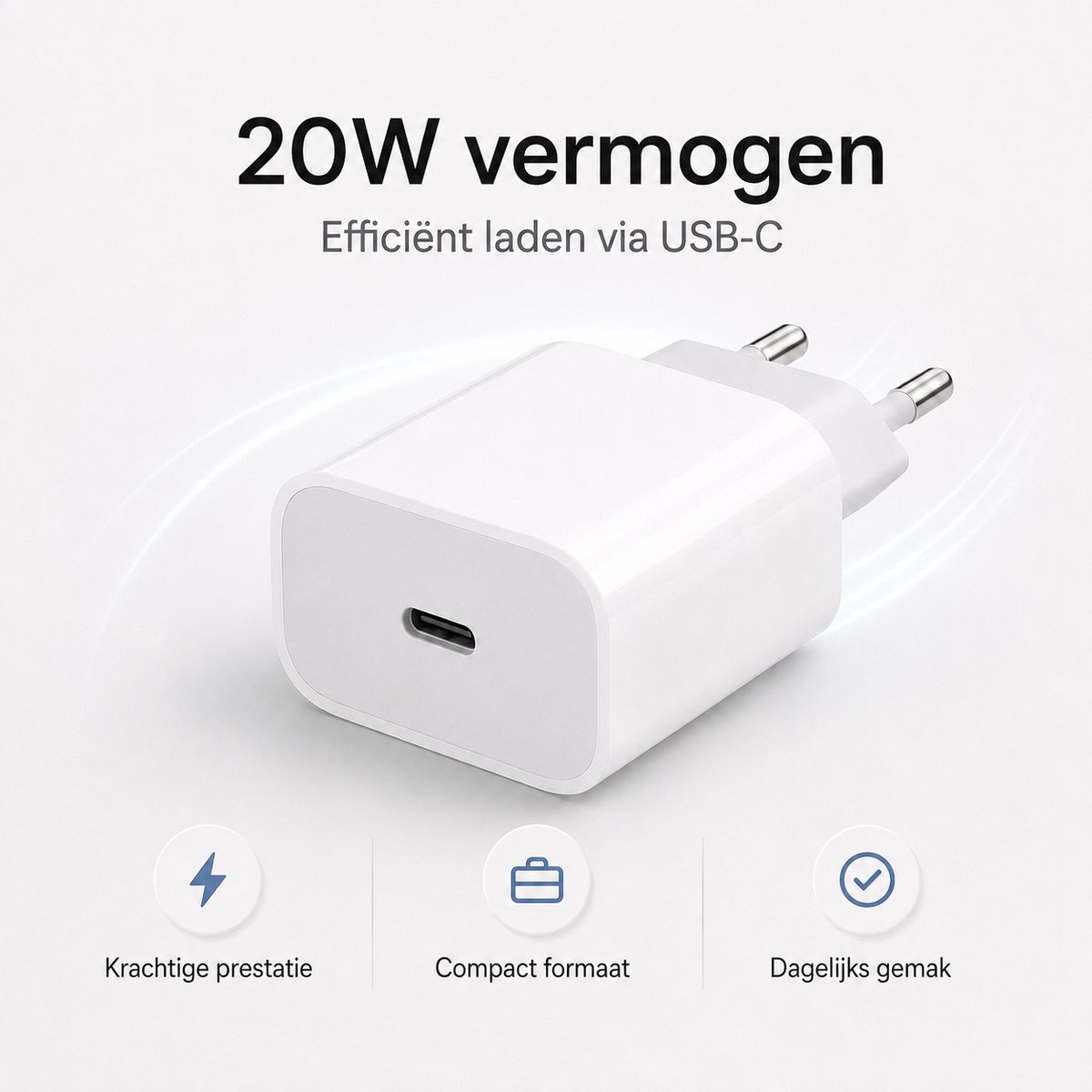 AB Goods Oplader Set - Adapter + Kabel 1M - 20W USB-C Snellader - 1M Kabel - Geschikt voor iPhone Oplader (6 t/m 14) - Compatibel als Oplader iPhone - Snellader voor Lightning Smartphone's — cadeau in Cadeau-ideeën - foto 4