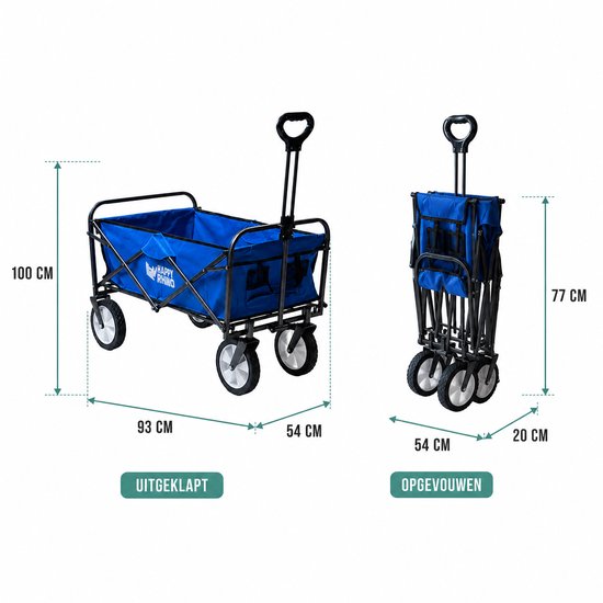 Happy Rhino - Bolderwagen Otway - Bolderwagens - Zwart - 8,5kg - Polyester - 54 x 8.5 x 100 cm van Merkloos — afbeelding 2