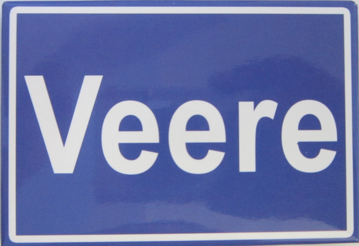 Souv© - koelkast magneet - plaatsnaam bord - kombord - souvenir - koelkastmagneetje - relatiegeschenk Veere