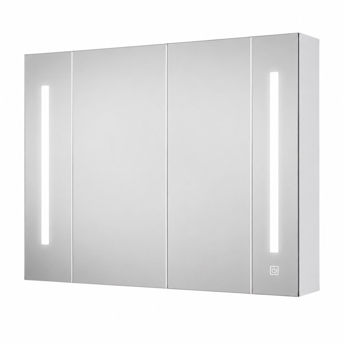 Home & Beyond® Badkamerspiegelkast met LED-Verlichting en 3 Lichtstanden - Wandgemonteerde Spiegelkast - Wit - 80 x 15 x 60 cm