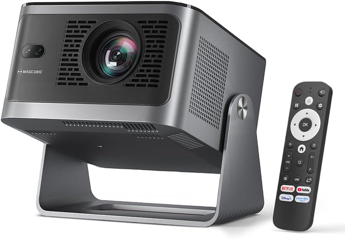 SnelShoppen - Mini Beamer 4K Native 1080P | Draaibaar 320° | Android 13 Projector met WiFi & Bluetooth | 600 ANSI | Gaming & Home Cinema | Perfect voo