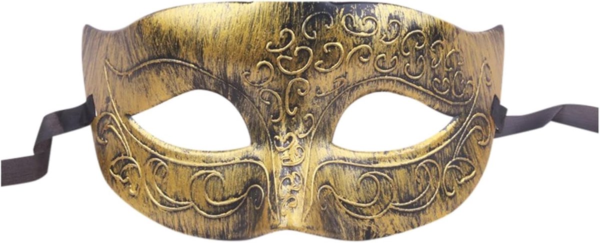 SnelShoppen - Venetiaans masker half gezicht voor mannen en vrouwen, retro stijl, feestmasker voor maskerade, kunststof, cool en goed uitziend, voor a