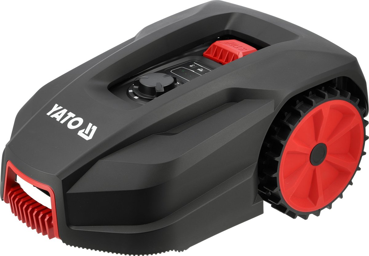 YATO Premium Robotmaaier – Tot 800 m² – Wi-Fi & Bluetooth App – Extra Krachtige 20V Li-Ion (4 Ah) Accu – Snellaadfunctie – Zwevend Maaidek – Inclusief 170 m Begrenzingskabel
