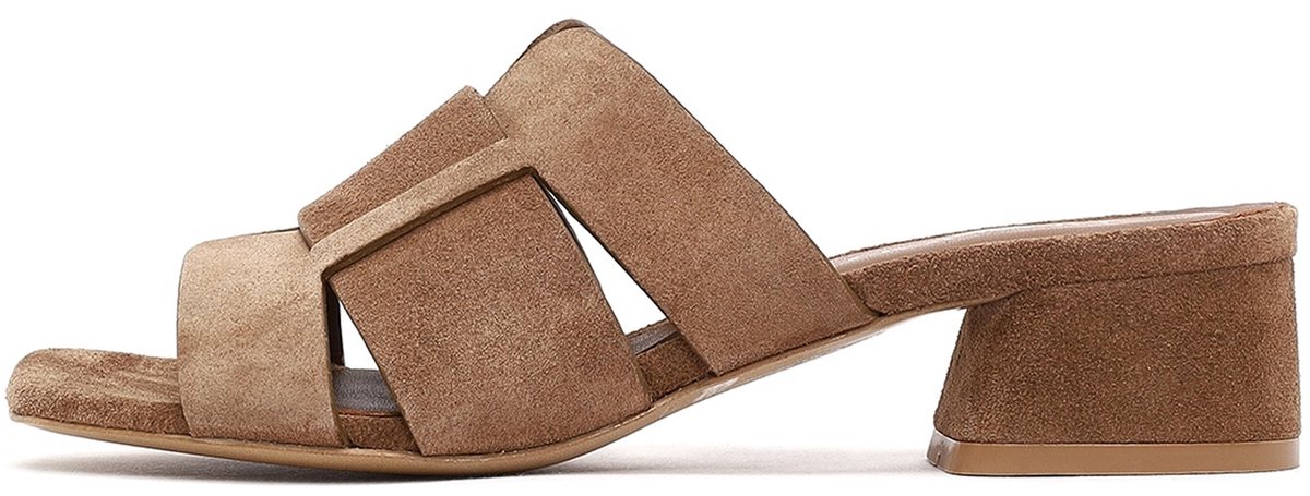 DERIMOD Muiltjes Met Middelhoge Hak Suède Mid Heel Muiltjes
