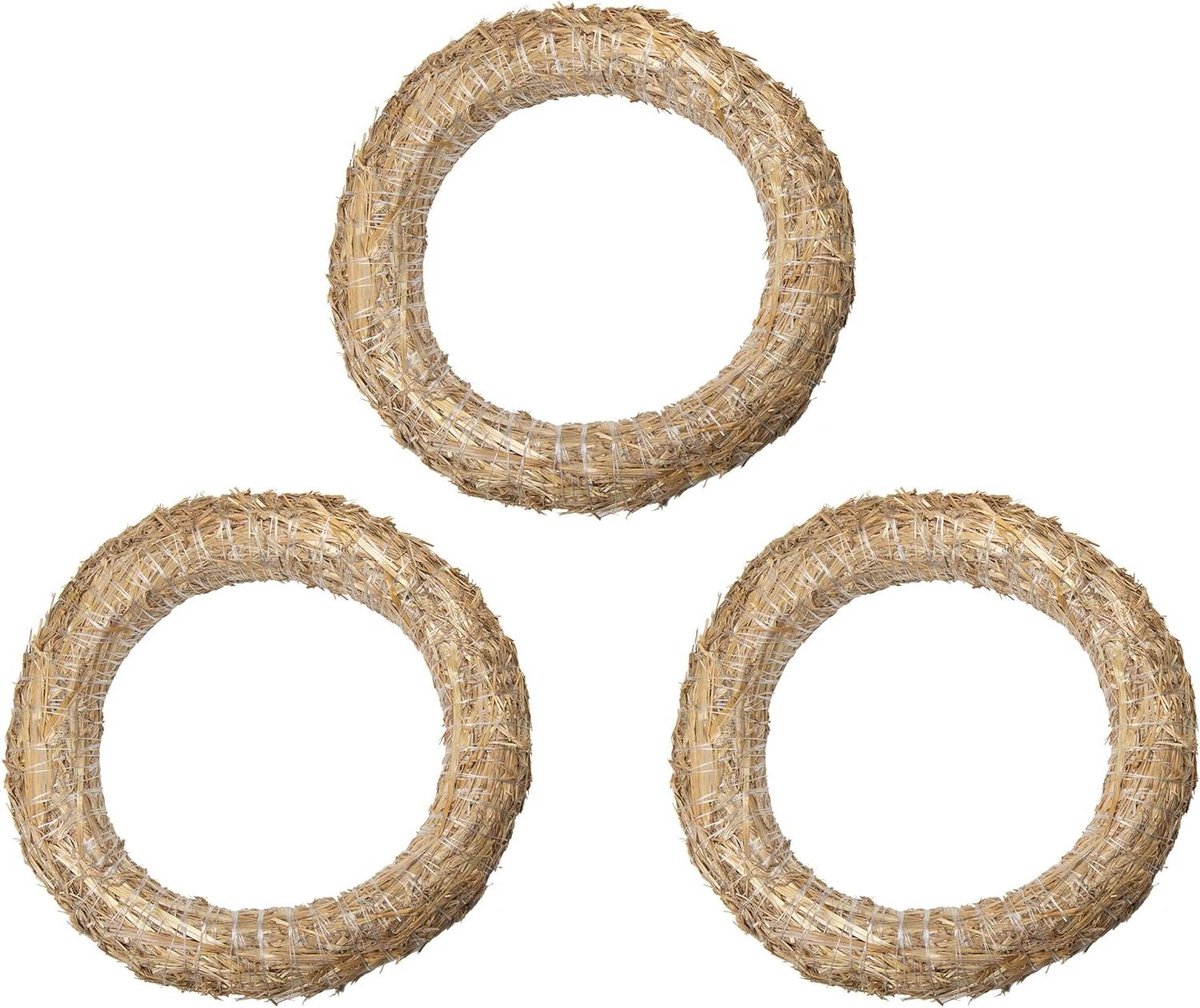 Strokransen Set - Decoratieve Ringen - Creatief Ontwerpen - Natuurlijke Basis - 3 stuks 30 cm - Naturel