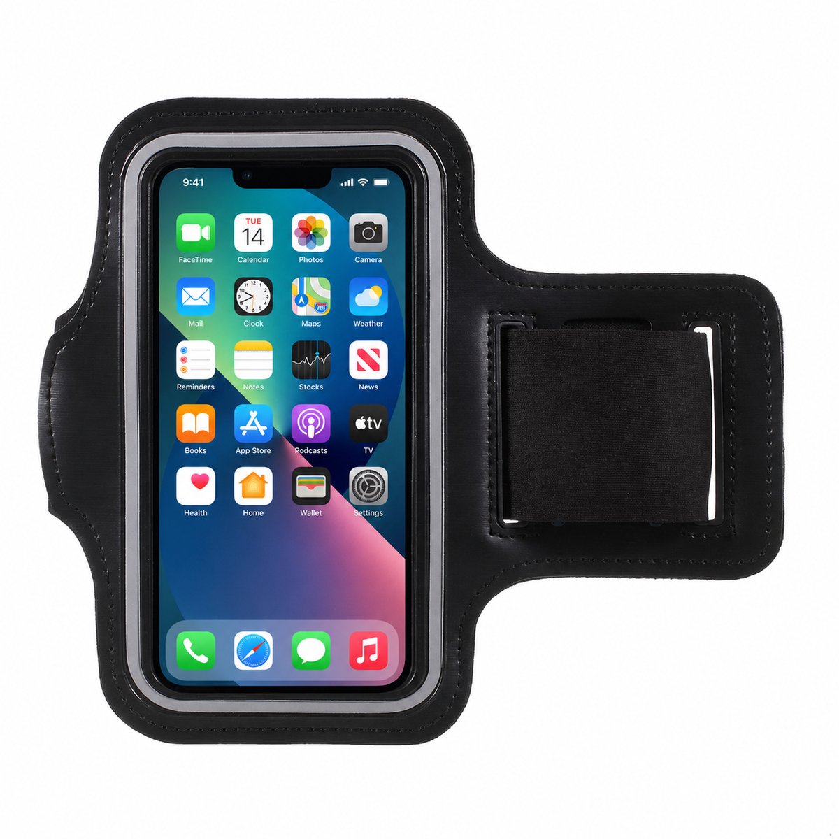 Sport Armband voor iPhone 13 t/m 17 & Pro Modellen – Geschikt voor 6,5 Inch Smartphones – Hardloop Telefoonhouder Zwart