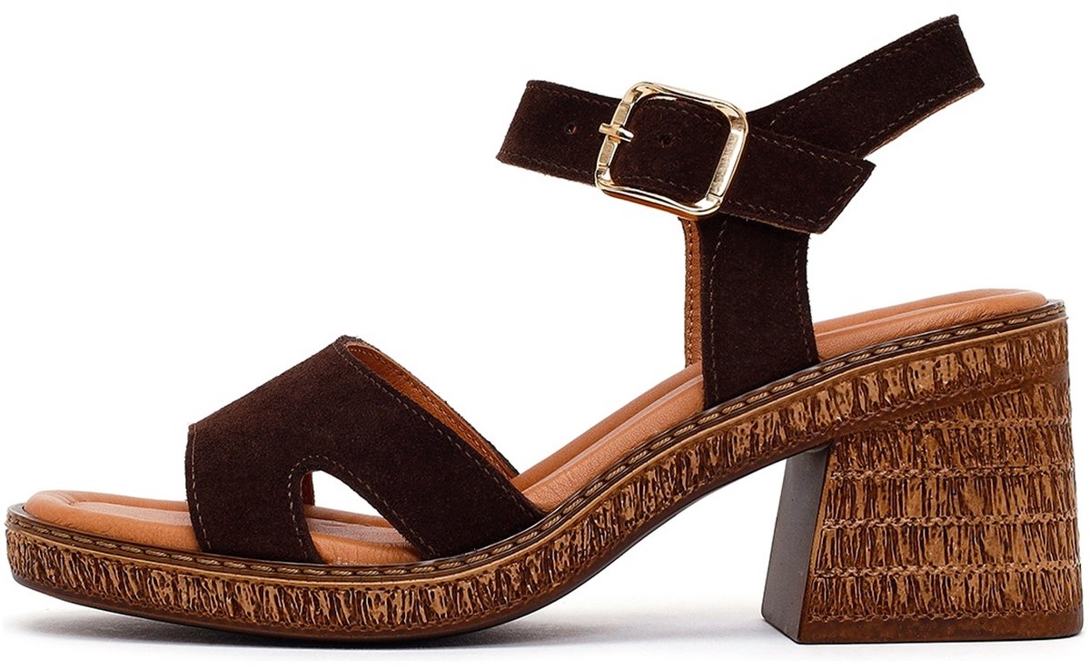 DERIMOD Sandalen Met Middelhoge Hak Suède Mid Heel Sandalen