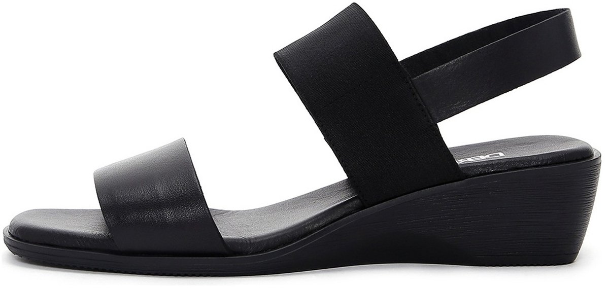 DERIMOD Sandalen Met Lage Sleehak Leren Low Wedge Sandalen