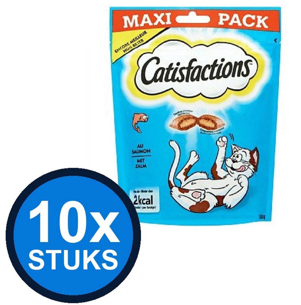 10x Catisfactions - zalm 180gr - Kattenvoer Snacks - 180 g