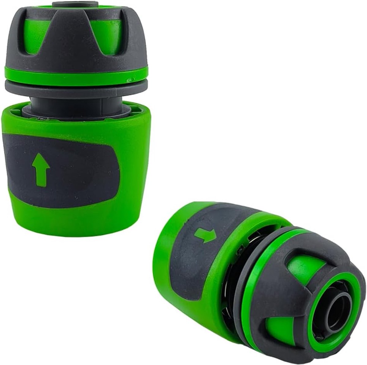 SnelShoppen - Snelkoppeling Tuinslang 2-delig, 15 mm, Antislip, Twee-component, Voor Irrigatiesysteem, Gereedschapsloos, Lekvrij, Voor Tuin en Buiten