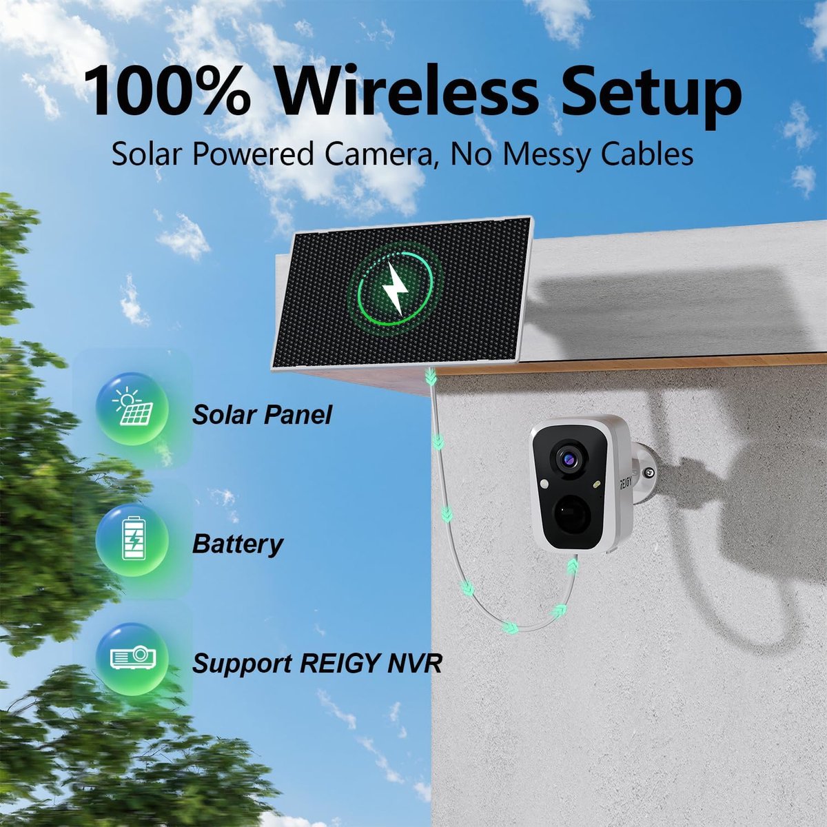 Thijox - 4MP Draadloze Solar Beveiligingscamera Buiten Met 1.5W Zonnepaneel, Kleuren Nachtzicht, Tweeweg Audio, PIR Menselijke Detectie, IP66, 2.4GHz/