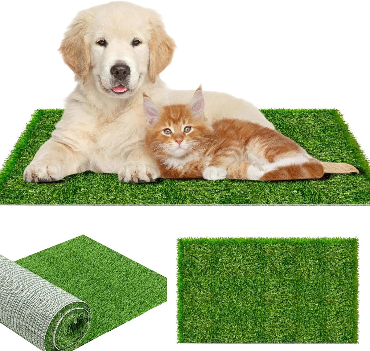 SnelShoppen - Herbruikbaar Hondentoilet voor Honden, Kunstgrasmat 50 x 70 cm, Premium Kunstgras voor Honden, Trainingsmat voor Balkon, Patio, Tuin, Wa
