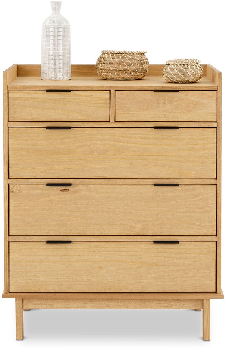 Commode TEPERA met 5 lades – Gebeitst/gewaxed