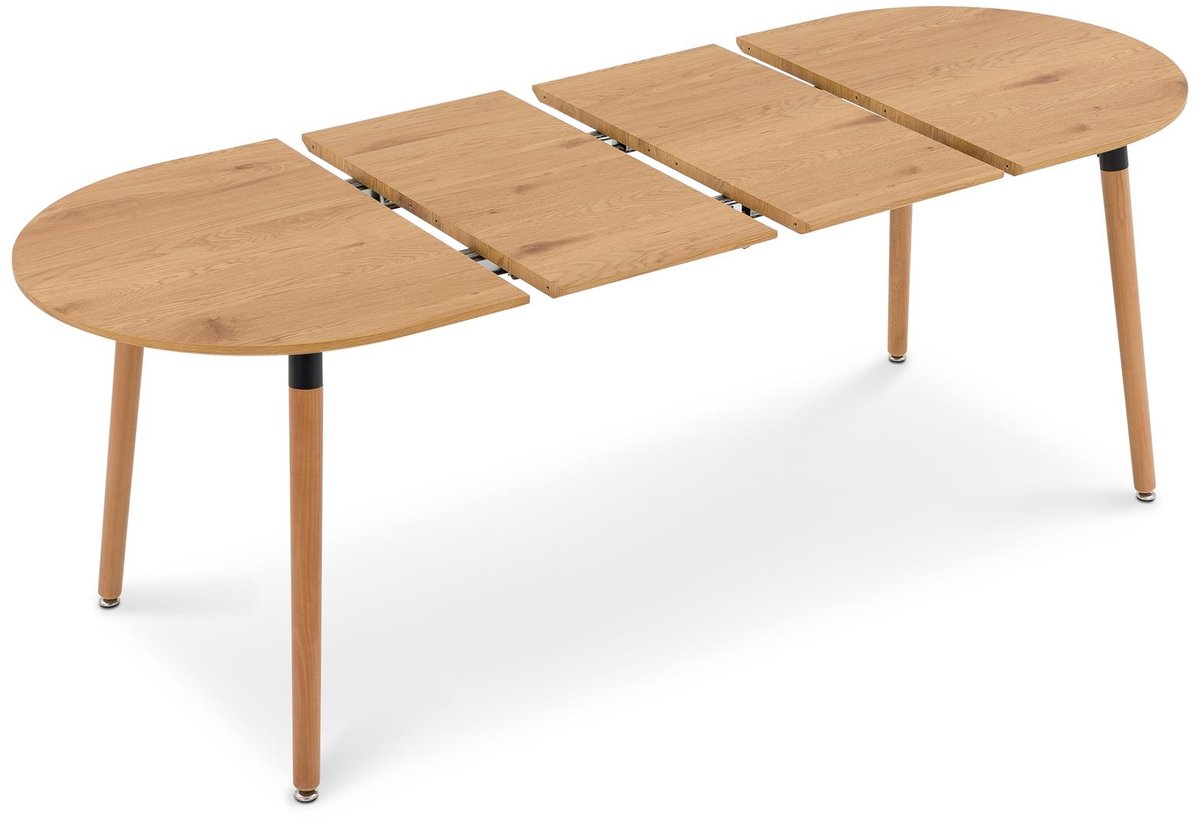 Eettafel LAMISA 120-200 x 80 cm, uitschuifbaar – eikenhouten decor