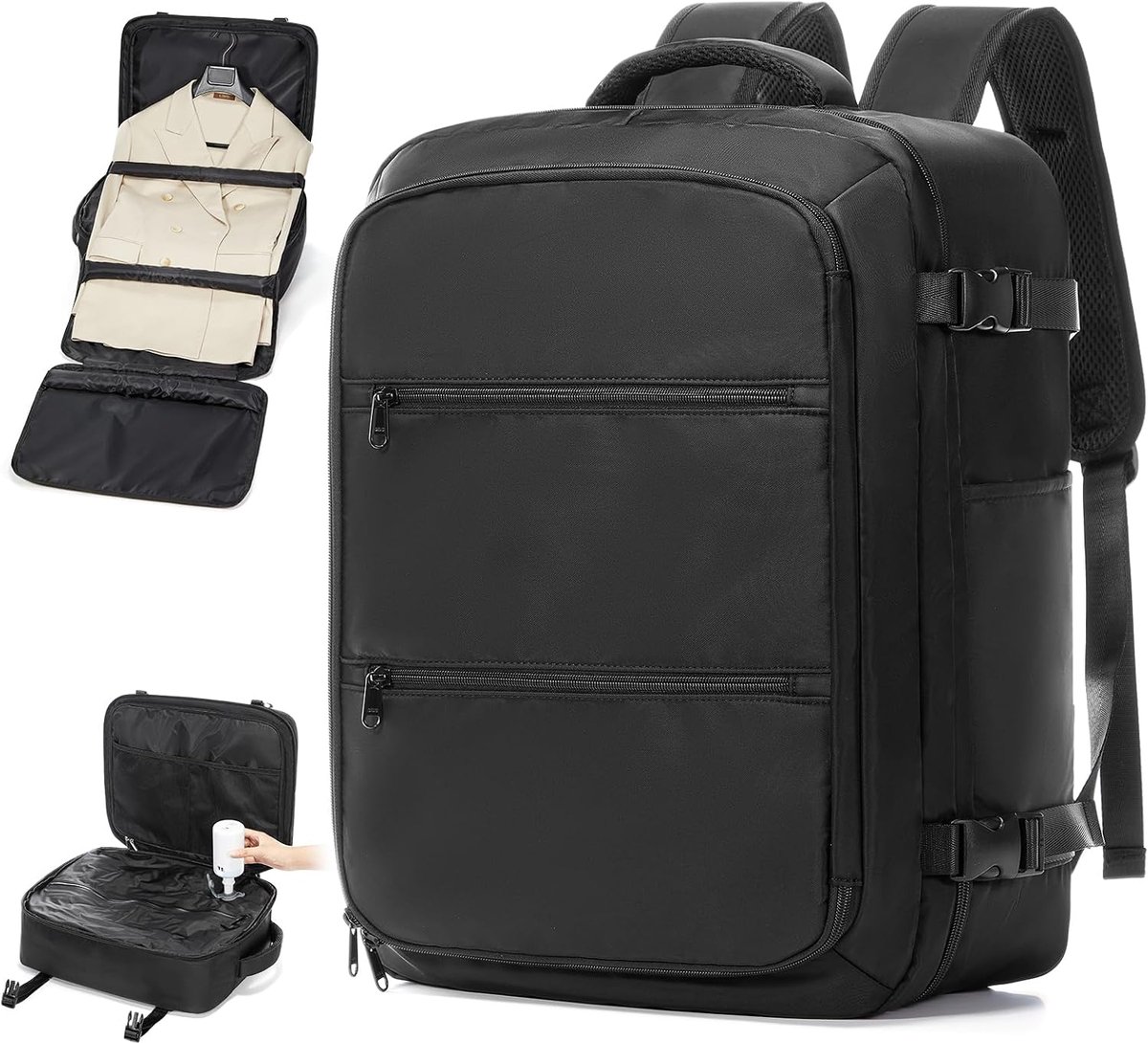 SnelShoppen - Vacuum Backpack Carry-on Luggage Ryanair 40x30x20 - Reisrugzak met Pomp, Handbagage Cabin Size Goedgekeurd Easyjet 45x36x20, Waterdichte