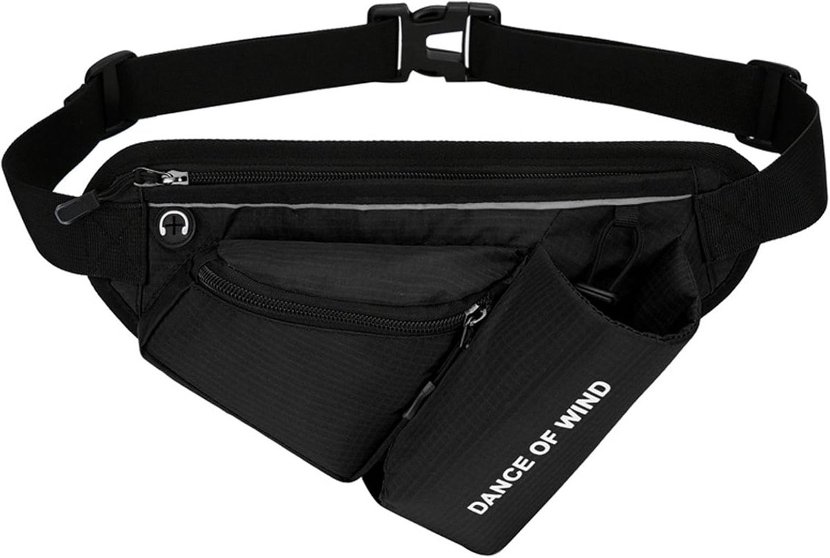 SnelShoppen - Running Bag met Fleshouder, Sporttas voor Mannen en Vrouwen, Verstelbaar (84-124 cm), Waterdicht en Lichtgewicht voor Hardlopen, Wandele