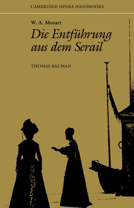 Boek: W.A. Mozart - Die Entführung aus dem Serail. Met silhouetten van twee vrouwen en een schip.