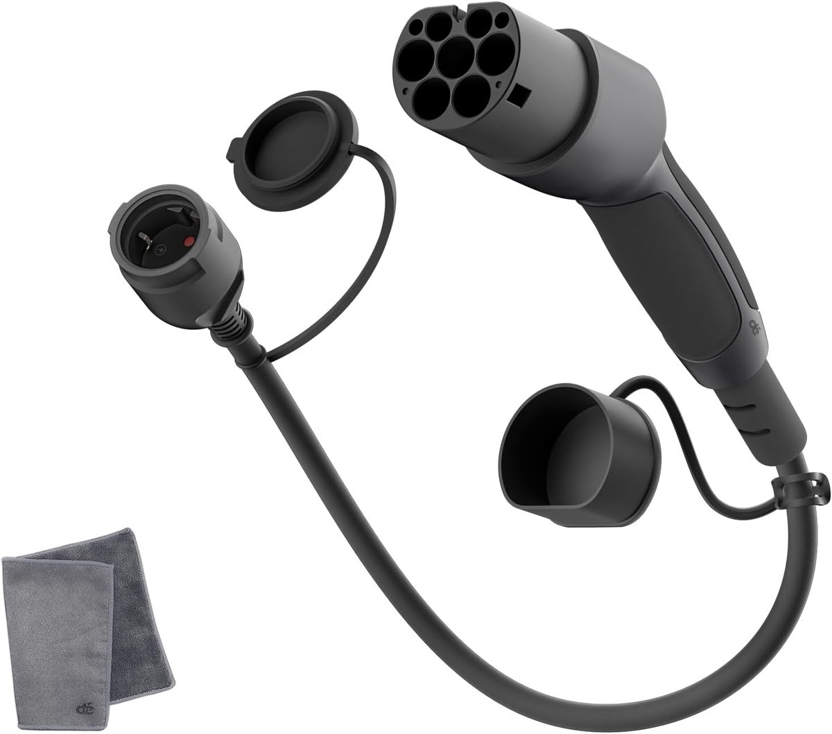 SnelShoppen - Type 2 naar Schuko Adapter 0.6m 16A - Ideaal voor Elektrische Auto, E-bike, E-scooter, E-motorfiets - Geschikt voor Laadstations/Wandcon