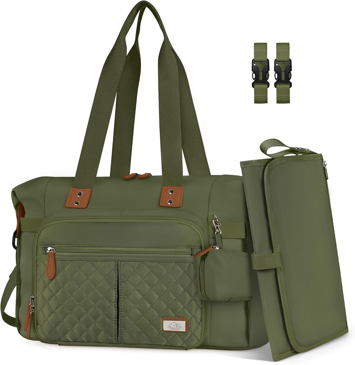 SnelShoppen - RAINSMORE Diaper Bag Tote Bag - Ruime Luiertas - Waterdicht - Multifunctionele Tas - Ideaal voor Moeders - Zwart - Geschikt voor Baby's