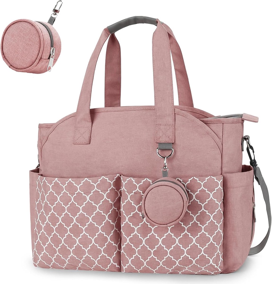 SnelShoppen - Grote Baby Luiertas - 13 Compartimenten - Reistas voor Luiers - Draagbare Baby Bag met Fopspeen Box - Ruime Opbergruimte voor Babyaccess