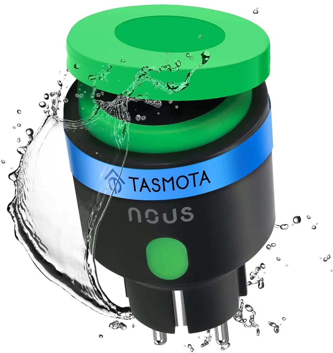 SnelShoppen - Slimme Buitenstekker met Tasmota, IP44 Waterdicht, 16A Stroommeter, Timer, Compatibel met Alexa en Google Home, WiFi 2.4 GHz, Perfect vo