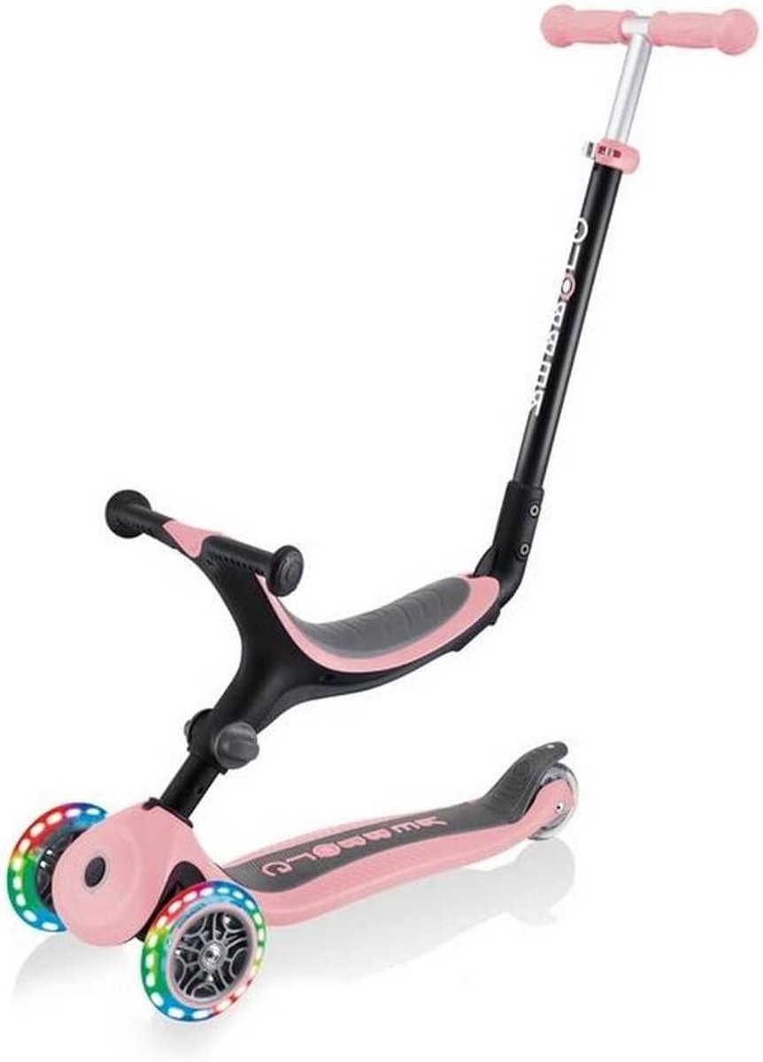 3-in-1 Driewieler - Loopfiets Scooter - Kind Ontwikkeling - Opvouwbaar LED Wielen - Verstelbaar Stuur - Pastelroze