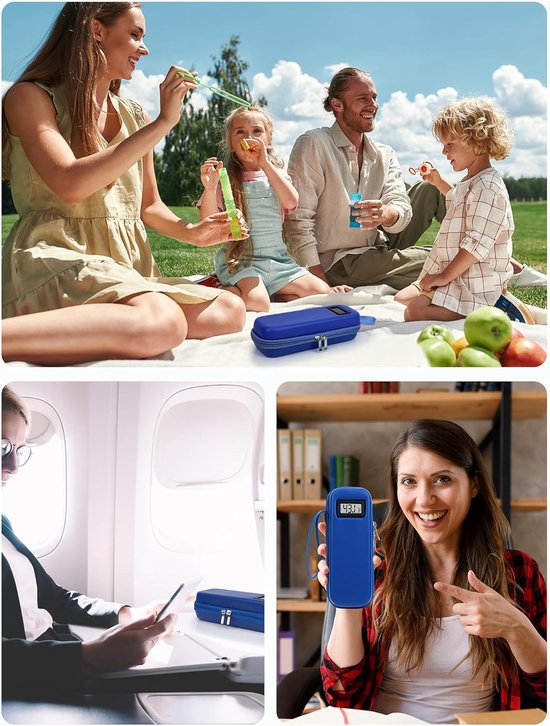 Insuline koeltas - Met temperatuurweergave - Diabetes tas medische etui - Koelbox - Insuline gekoelde harde koffer - insuline gekoelde reisdoos - Insulinepennen koeltas - Koeltas voor medicijnen - Voor dagelijks gebruik en reizen - Blauw — afbeelding 4