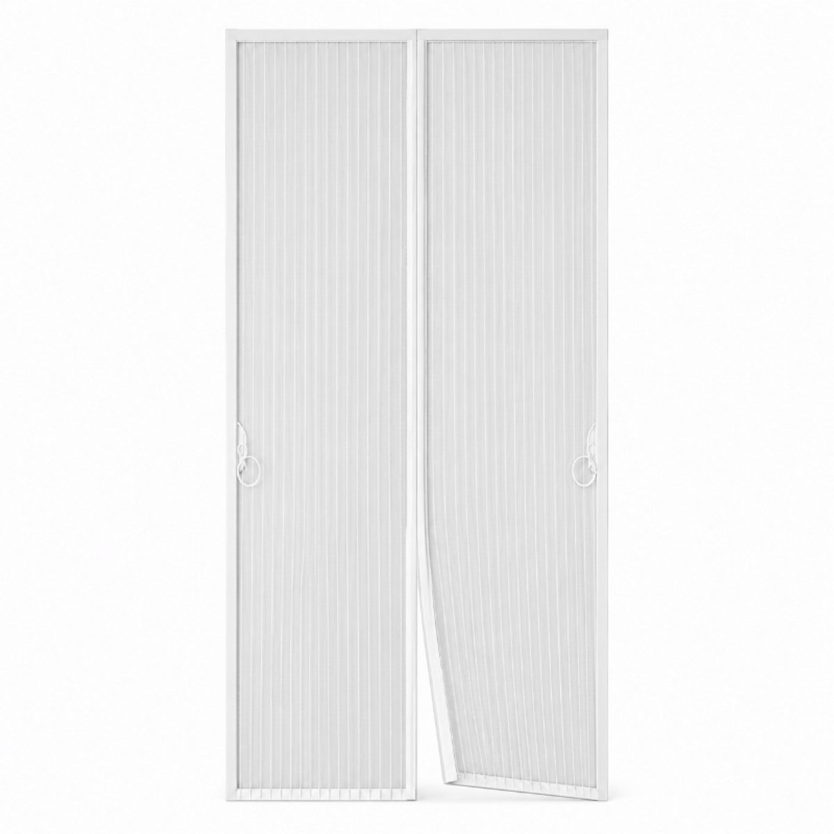 Magnetische Hordeur 90x210 cm - Vliegengordijn met Magneten - Zijwaartse Opening met Glasvezel Horrengaas - Anti-insecten Deurgordijn Zonder Boren - wit