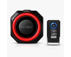 Securely 4-in-1 Fietsalarm met Achterlicht en Afstandsbediening – 110 dB Anti-Diefstal Alarm – Automatisch Remlicht – Elektronische Fietsbel – IP65 Waterbestendig – USB-C Oplaadbaar – voor Fiets, E-Bike en Fatbike