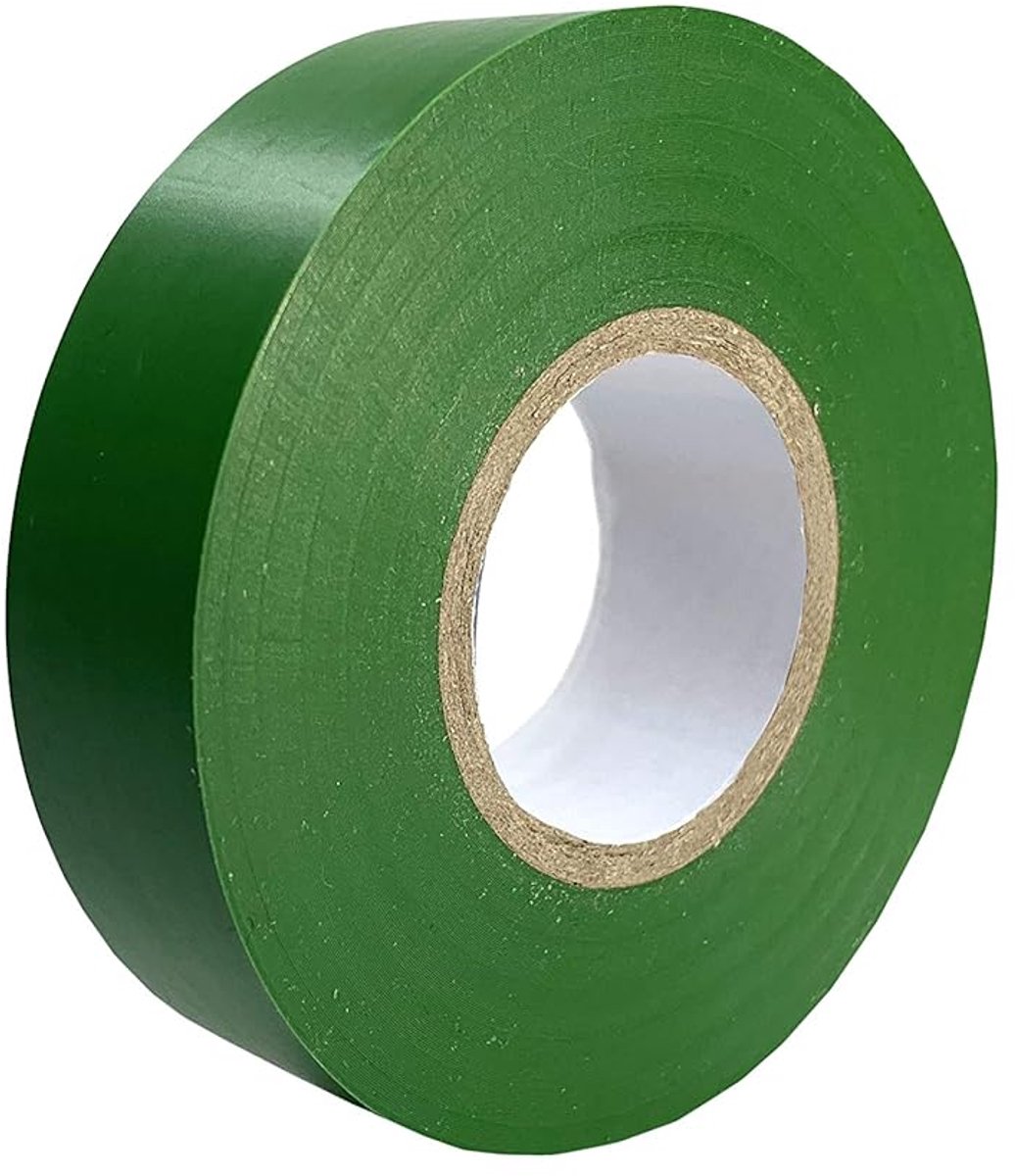 SnelShoppen - 15mm x 20m Sterk Hechting Elektrische Isolatie Tape - PVC, Waterdicht, Vochtbestendig, UV Bestendig, Groen, Voor Kabels en Draden