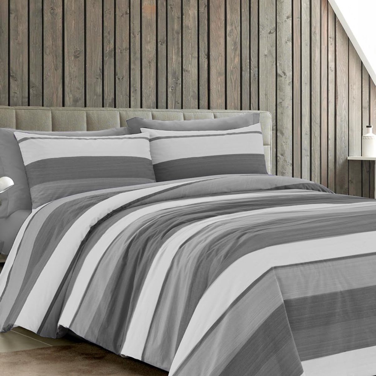 SnelShoppen - Single Beddengoed Set 100% Katoen, Duvet Cover 155x210 cm + Kussenhoes 50x80 cm, Zacht en Adembenemend voor Alle Seizoenen