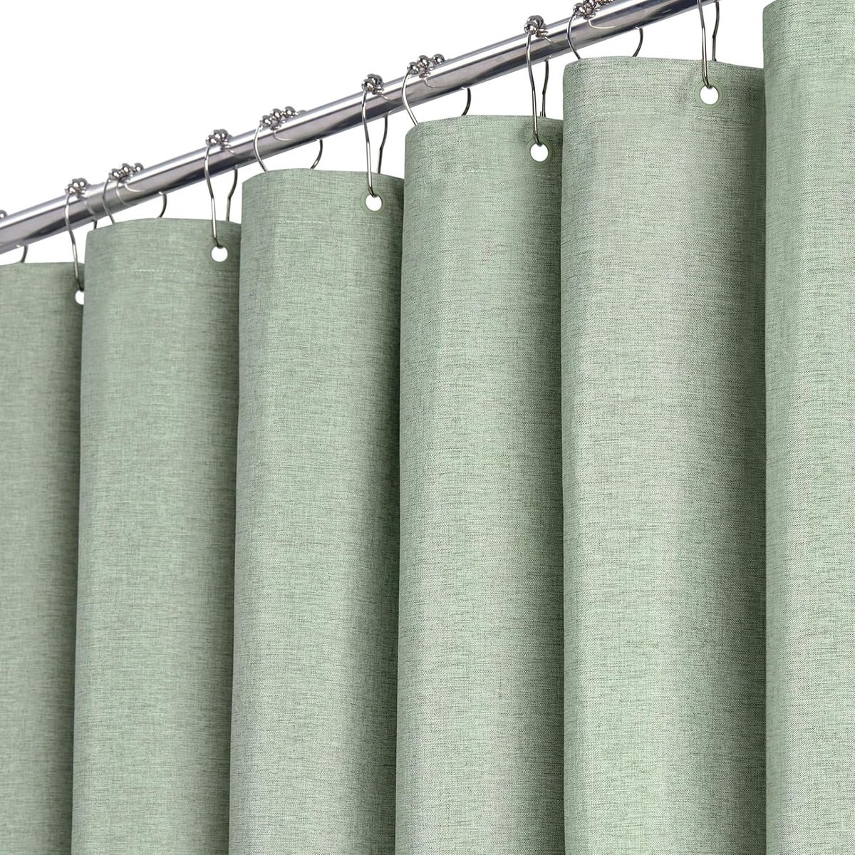 SnelShoppen - Douchegordijn 180x180cm Linnen Textuur Schimmelbestendig Waterdicht Textiel met 12 Haakjes Modern Wasbaar Gewogen Decoratief voor Badkam