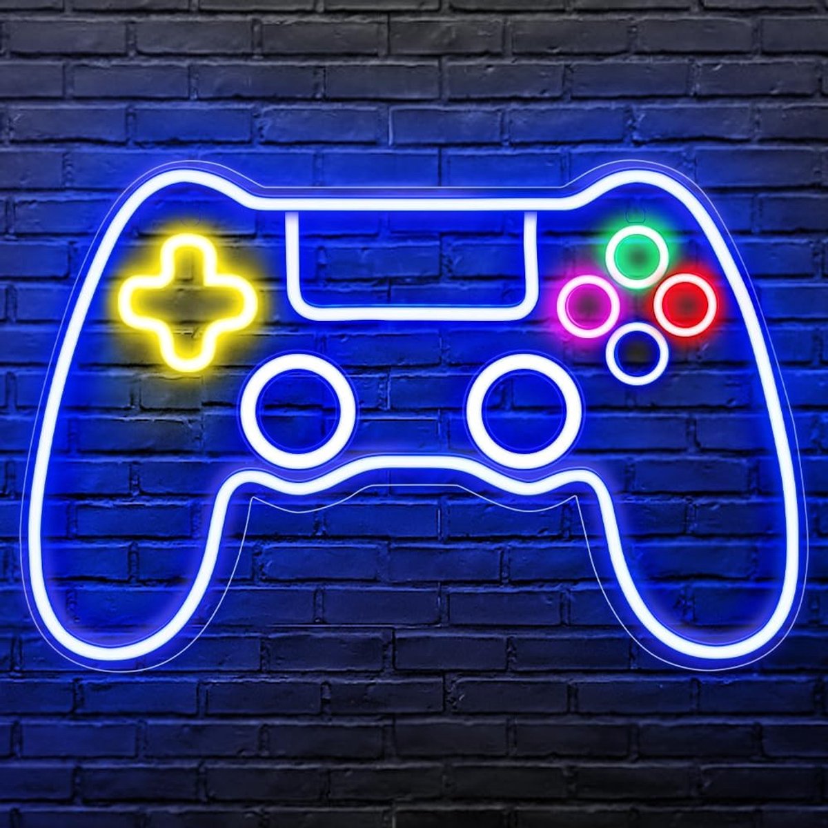 SnelShoppen - Gamer Room Neon Sign Decoratie LED Neon Licht voor Jongens Kamer 40 x 27 cm - Creatieve Game Verlichting voor Feest, Kids, Speelkamer, U