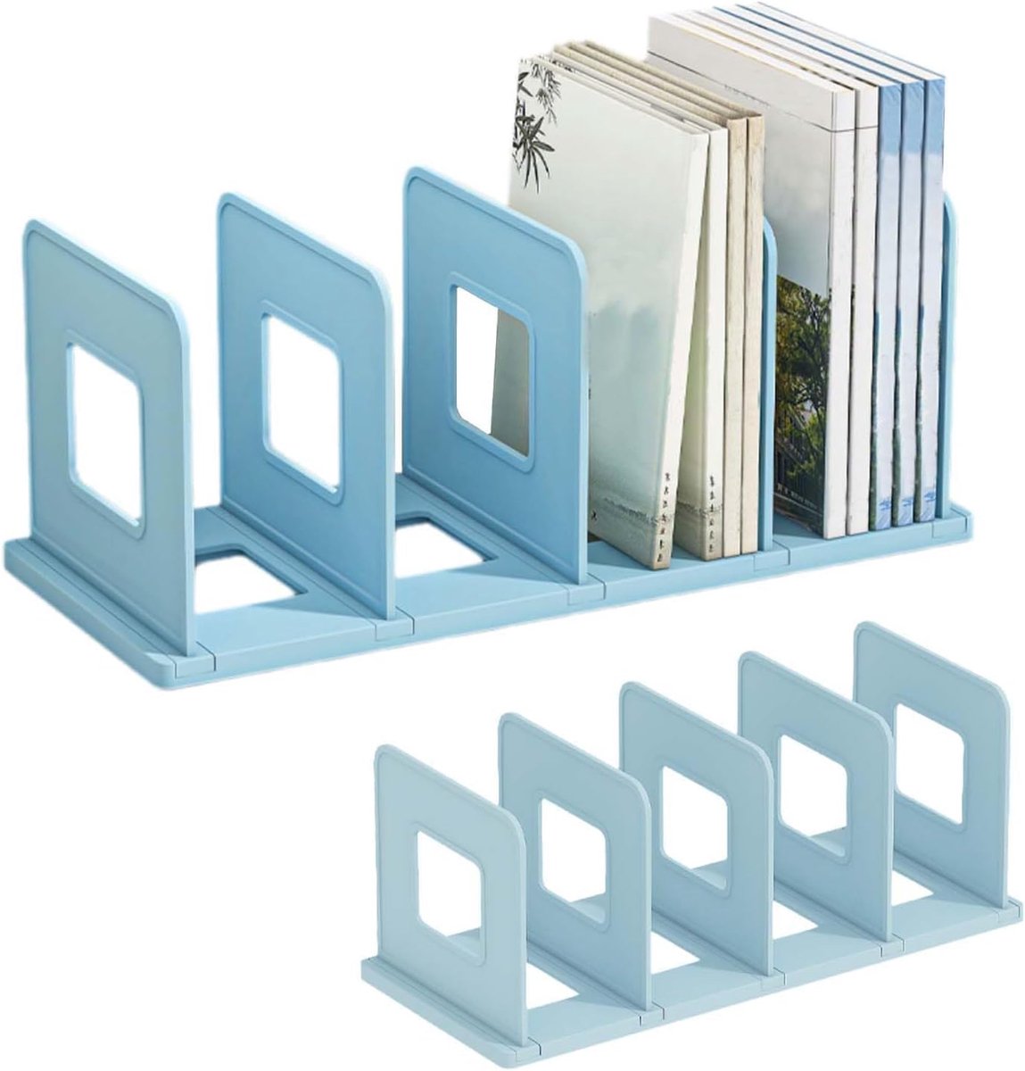 SnelShoppen - Desk Organizer, DIY Boekenkast, Magazine Houder, Bestanden Verzamelen, 4 Compartimenten, Robuust en Hoogwaardige Materialen, Stabiele Ba